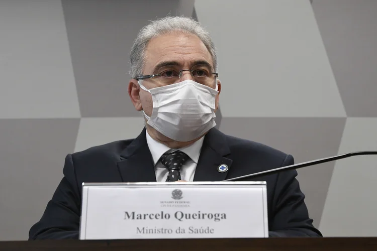 Ministro da Saúde, Marcelo Queiroga, em depoimento à CPI da Covid (Edilson Rodrigues/Agência Senado)