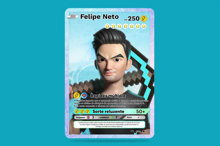 Primeiro NFT do youtuber Felipe Neto já foi divulgado pela recém-lançada 9Block (9Block / Reprodução/Divulgação)