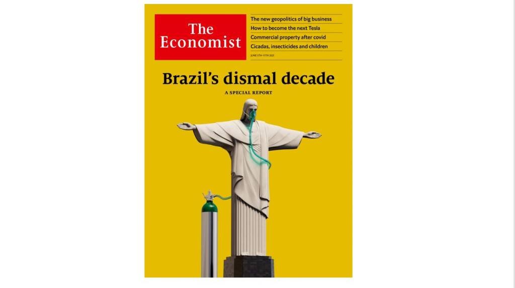 É a quarta vez que a publicação traz o Cristo Redentor na capa (Divulgação/The Economist)