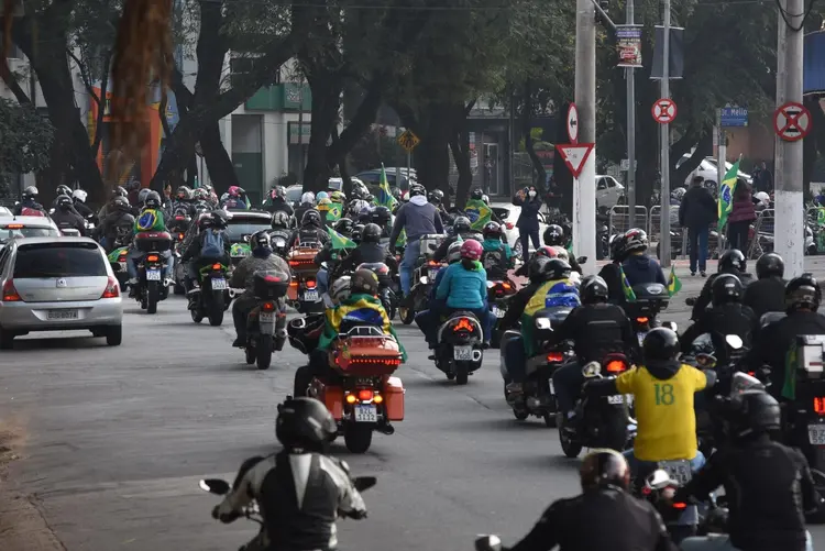 Motociata: concentração para a manifestação em favor do Presidente Jair Bolsonaro no Sambódromo do Anhembi, em São Paulo (SP) (Futura Press/Agência Estado)