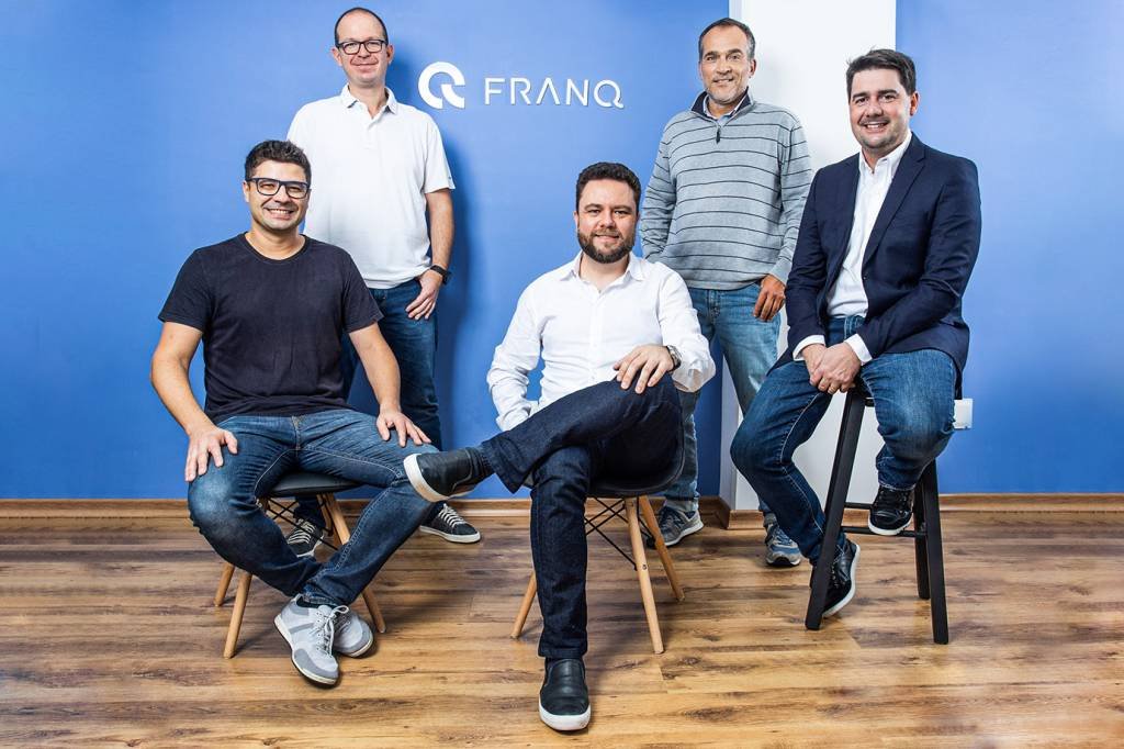 Fundadores da Franq Openbank: fintech que oferece plataforma financeira a bancários independentes recebeu aporte de R$ 20 milhões (Franq Openbank/Divulgação)