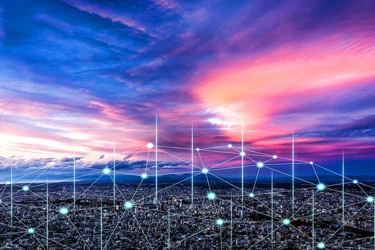 Smart network and Connection technology concept with Sapporo city background at sunset in Japan, Panorama view (Peera Sathawirawong/Getty Images)