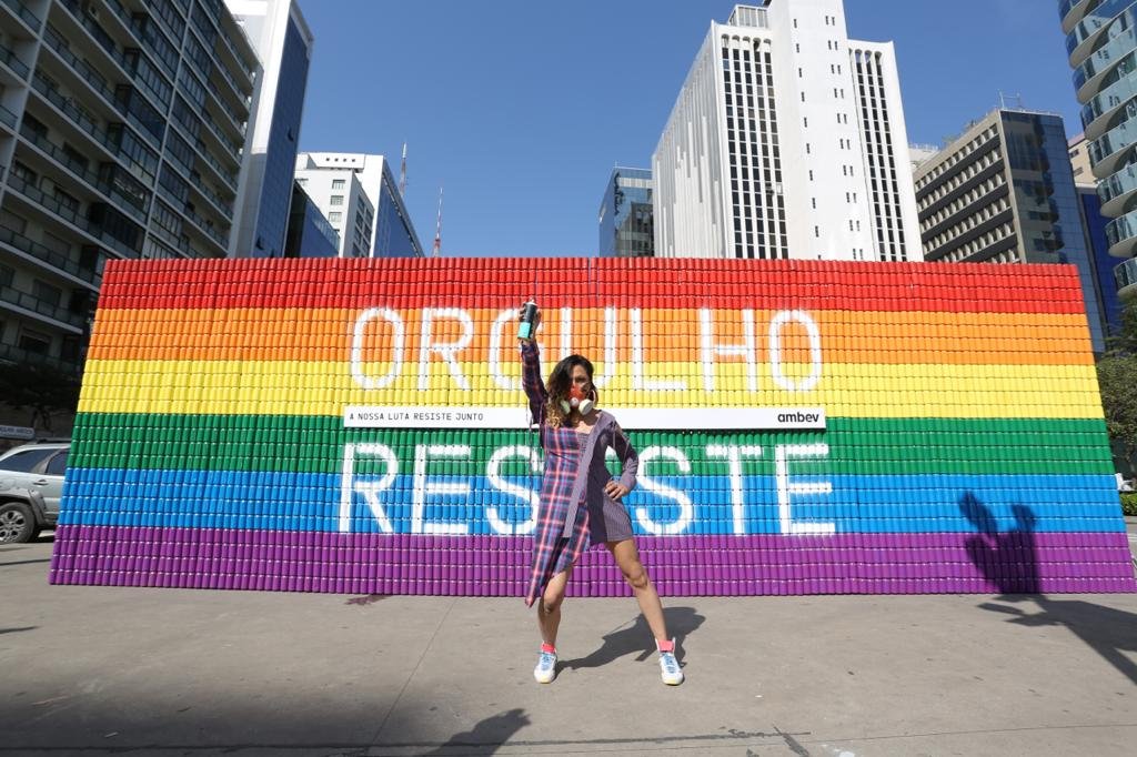 Ambev: mural LGBTI+ em São Paulo  (Ambev/Divulgação)