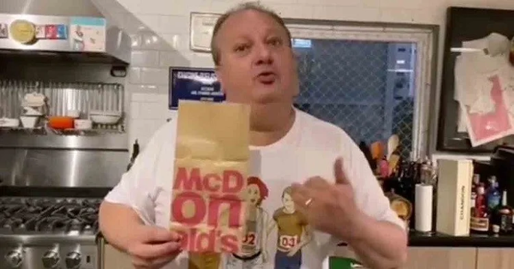 Erick Jacquin: em um novo vídeo, dessa vez pago, o chefe francês diz ter dado uma nova chance ao fast-food.  (Instagram/Reprodução)