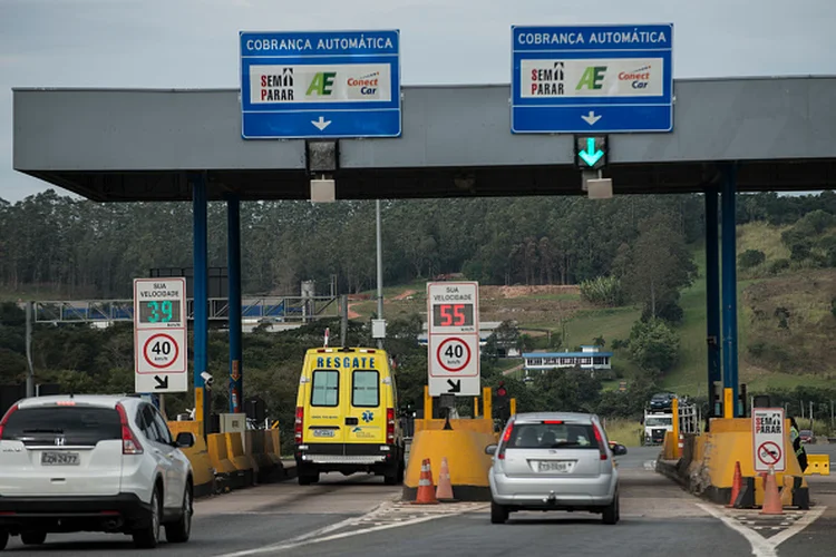 Pedágio em rodovia de São Paulo (Paulo Fridman/Getty Images)