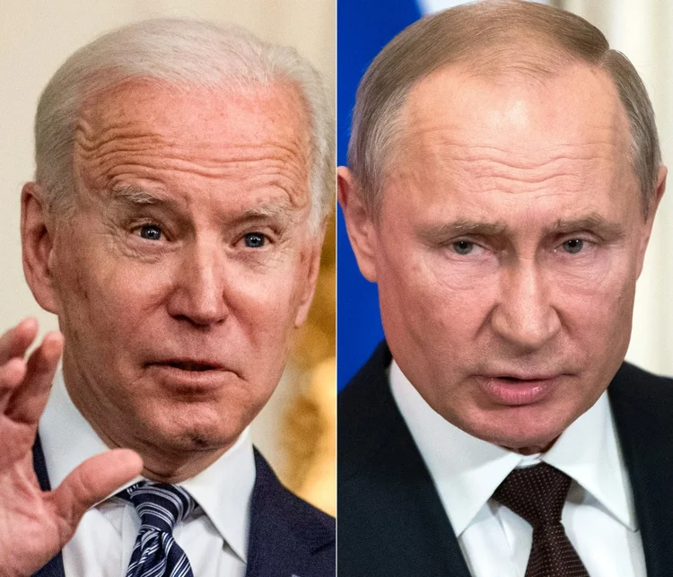 Joe Biden e Vladmir Putin: presidentes das duas nações se encontraram em Genebra, na Suíça (AFP/AFP)