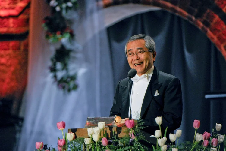 Nobel de Química: Ei-ichi Negishi, em 10 de dezembro de 2010 em Estocolmo, Suécia (AFP/AFP)