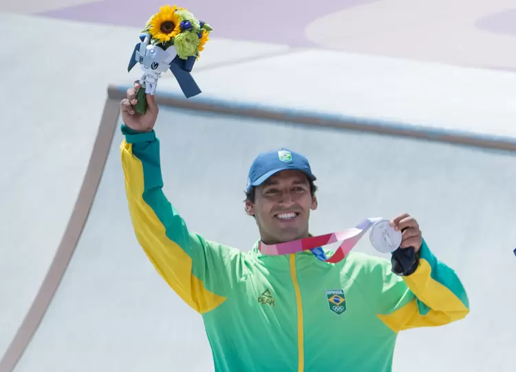 O skatista e medalhista olímpico Kelvin Hoefler. (Enrico Calderoni/Reuters)