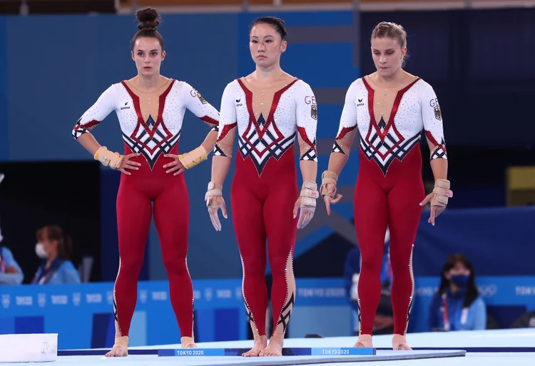 Ginastas da Alemanha durante os Jogos de Tóquio
 (Mike Blake/Reuters)