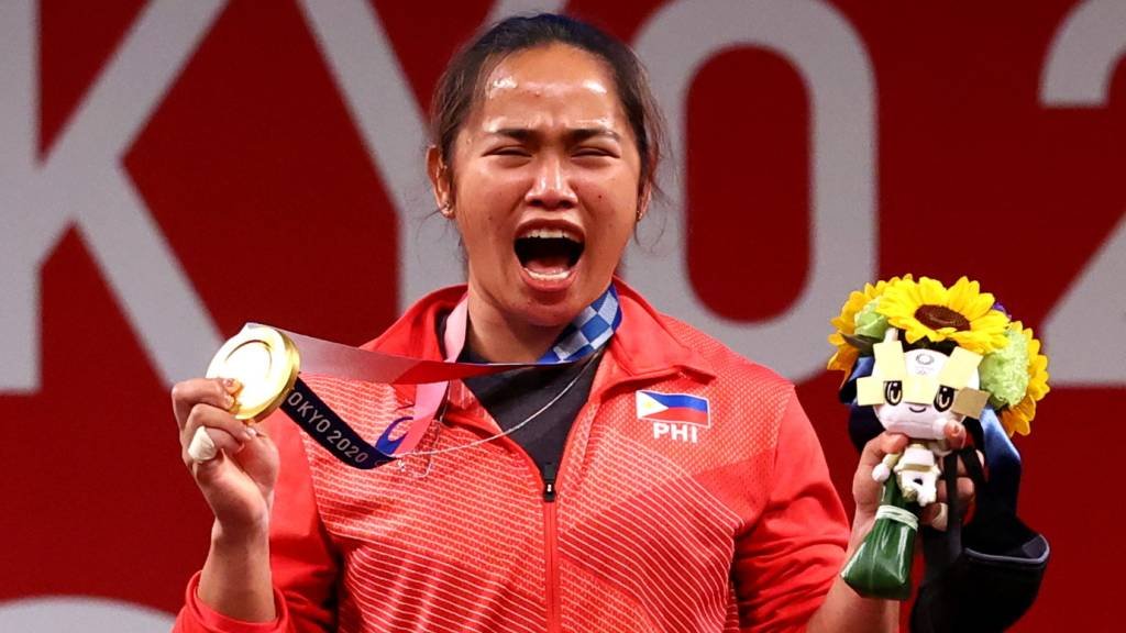 Hidilyn Diaz: atleta filipina receberá o equivalente a US$ 600.000 por sua medalha de ouro no levantamento de peso. (Reuters/Edgard Garrido)