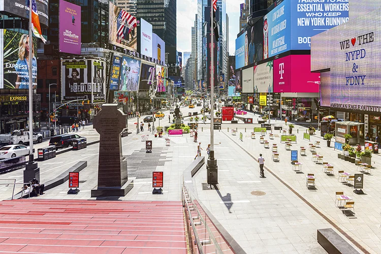 Nova York: tentativa de aumentar o número de vacinados (Noam Galai/Getty Images)