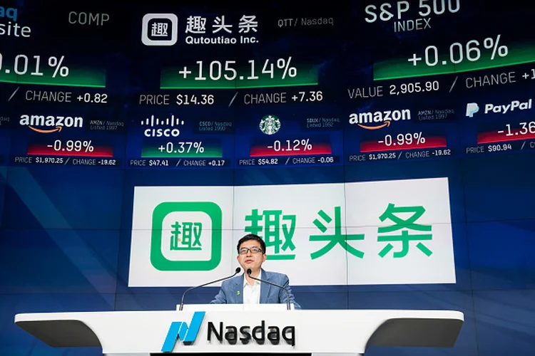 Estreia da Qutoutiao na Nasdaq (Drew Angerer/Getty Images)