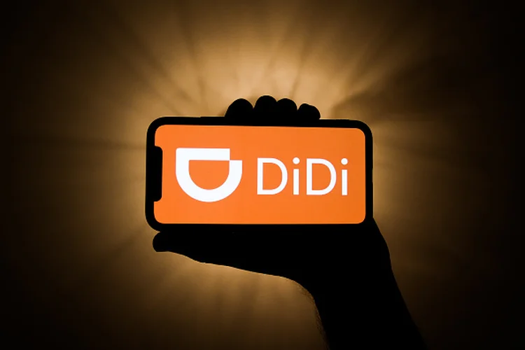 DiDi logo is seen displayed on a phone screen in this illustration photo taken in Krakow, Poland on July 3, 2021. (Photo illustration by Jakub Porzycki/NurPhoto via Getty Images) (Jakub Porzycki/NurPhoto/Getty Images)