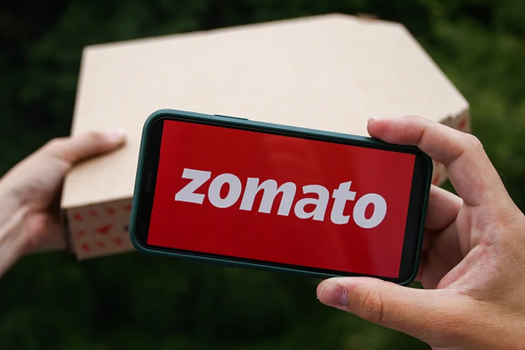 Zomato logo . (Photo by Jakub Porzycki/NurPhoto via Getty Images) (Jakub Porzycki/NurPhoto via/Getty Images)