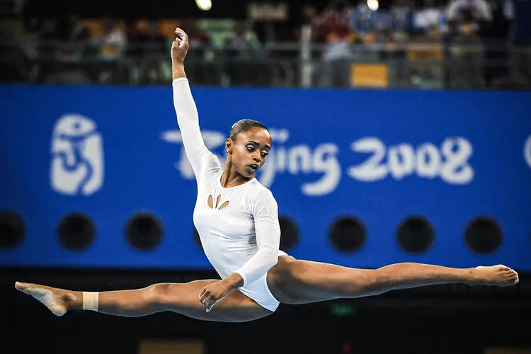 Daiane Santos nas Olimpíadas de Beijing. (LLUIS GENE/AFP/Getty Images)