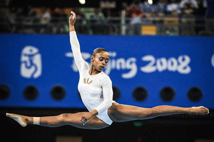 Daiane Santos nas Olimpíadas de Beijing. (LLUIS GENE/AFP/Getty Images)