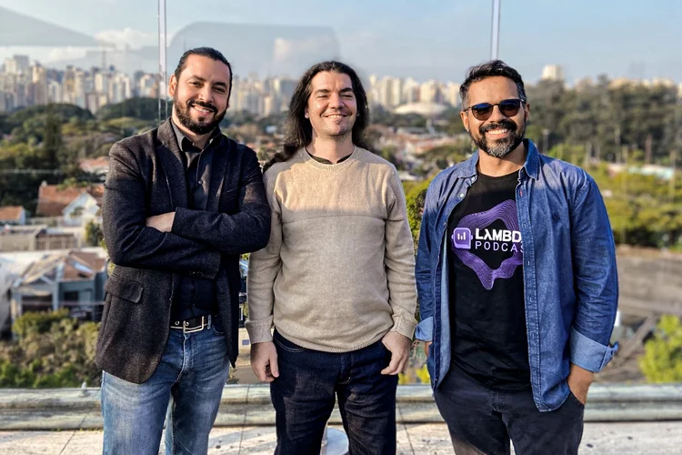 Victor Cunha Cavalcante, Giovanni Bassi e Victor Hugo Germano, sócios da Lambda3: aquisição pela Tivit (Lambda3/Divulgação)