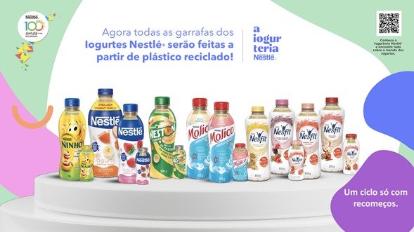 Iogurteria Nestlé terá todas as embalagens feitas de plástico reciclado