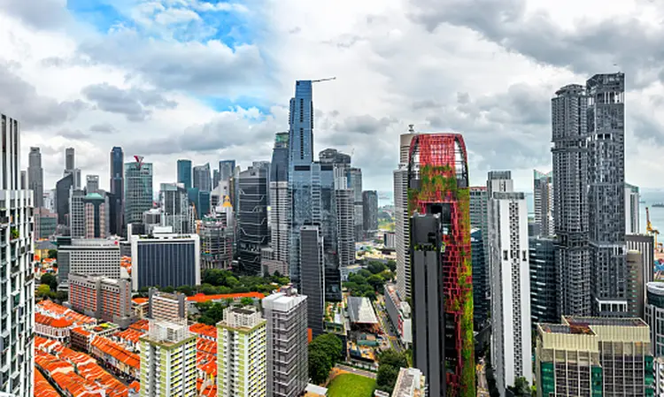Distrito financeiro de Singapura, na Ásia: país tem o 3º maior PIB per capita do mundo por poder de paridade de compra (Getty Images/Getty Images)