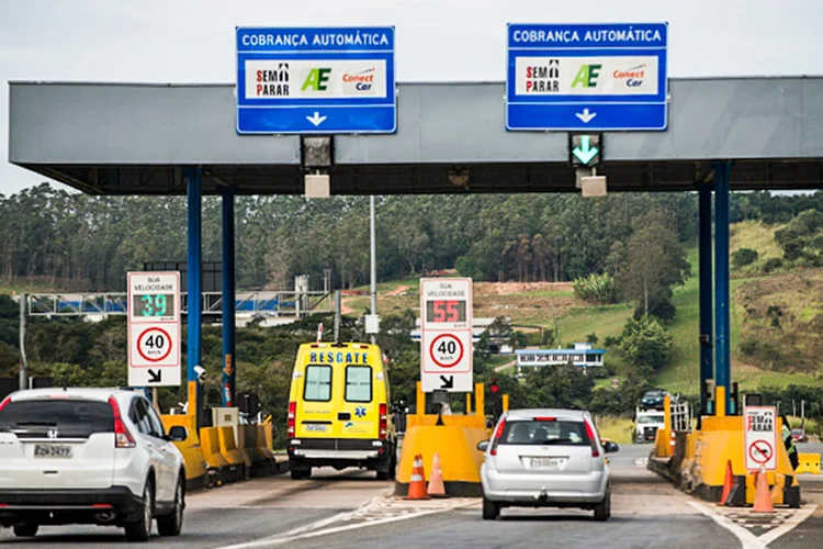 Pedagio da Rota das Banderas, em São Paulo (Paulo Fridman/Corbis/Getty Images)