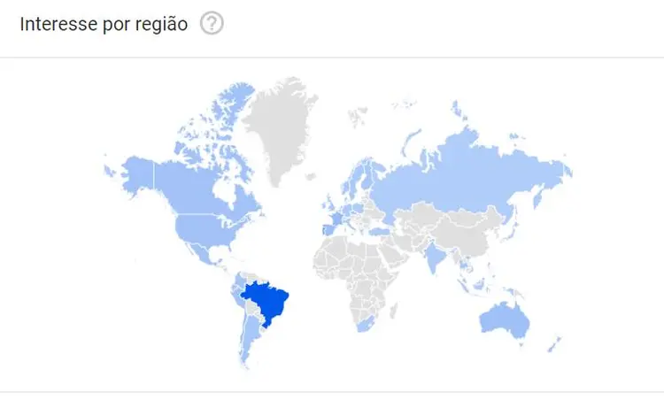 Buscas no Google: Brasil foi o país que mais buscou por skate após as finais olímpicas (Google/Reprodução)