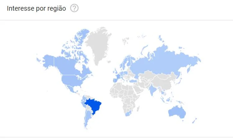 Buscas no Google: Brasil foi o país que mais buscou por skate após as finais olímpicas (Google/Reprodução)