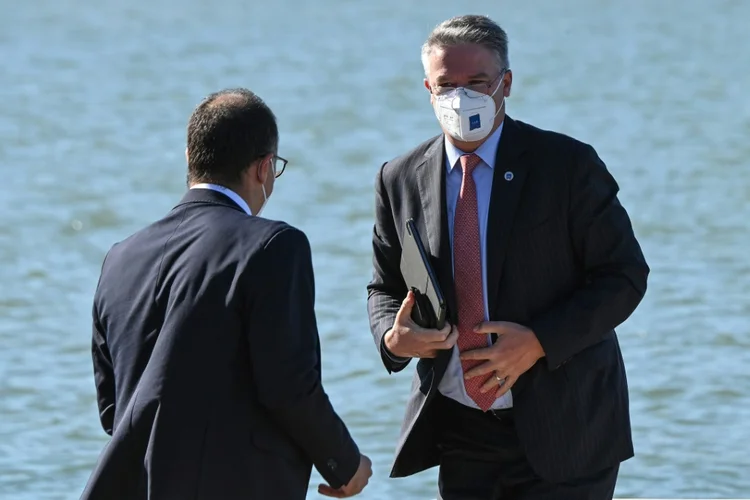 G20: secretário-geral da OCDE, Mathias Cormann, chega à cúpula de finanças do G20 em Veneza.
 (Reprodução/AFP)