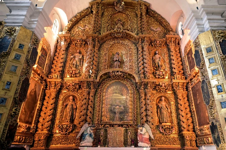 O interior da catedral de Tlaxcala, no México. (AFP/AFP)