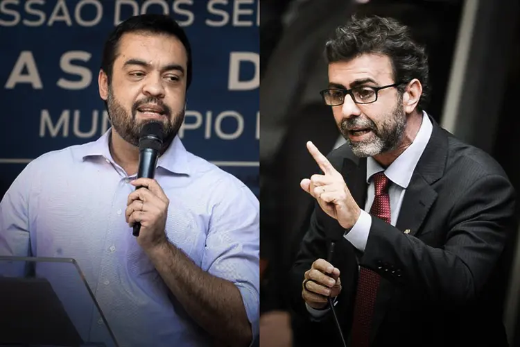 Castro e Freixo: empate técnico no Rio de Janeiro. (Montagem/Exame)