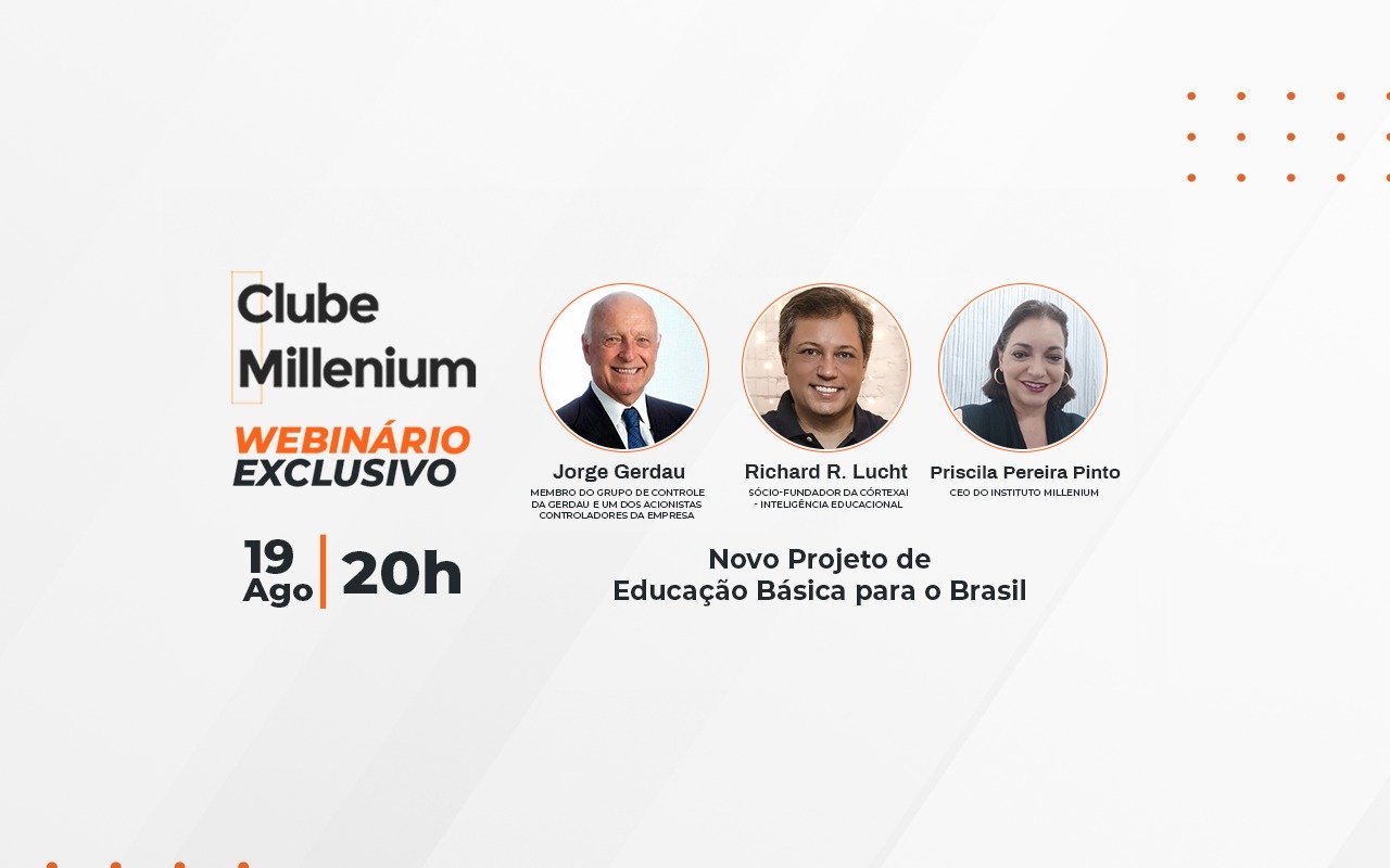 Educação básica é tema de webinário exclusivo do Clube Millenium