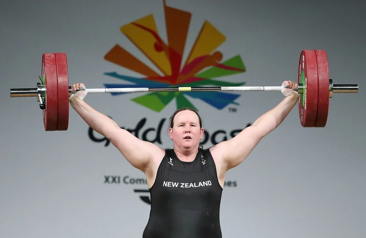 GOLD COAST, AUSTRALIA - APRIL 09:  Laurel Hubbard of New Zealand competes in the Women's +90kg Final during the Weightlifting on day five of the Gold Coast 2018 Commonwealth Games at Carrara Sports and Leisure Centre on April 9, 2018 on the Gold Coast, Australia.  (Photo by Scott Barbour/Getty Images) (Scott Barbour/Getty Images)