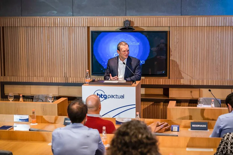 Roberto Sallouti, CEO do BTG Pactual, durante abertura do evento que marca final do programa BTG Soma (BTG Pactual/Divulgação)