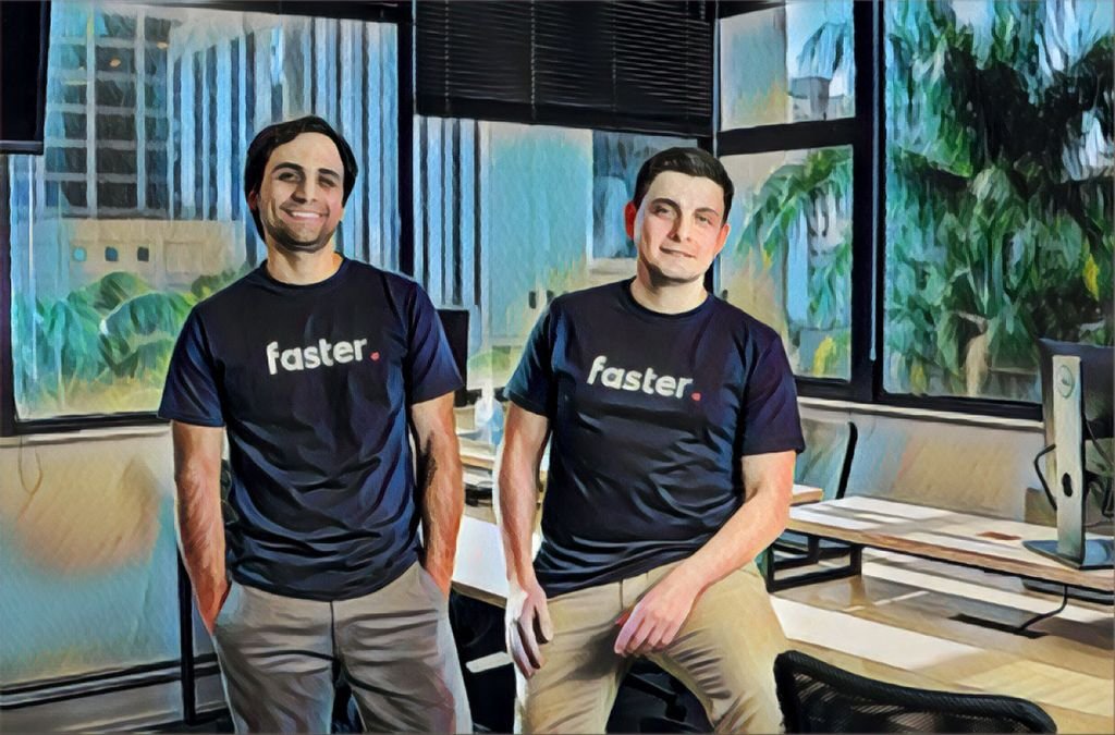 Daniel Dahia e Vitor Filipe, cofundadores da Faster: empresa foi lançada em outubro de 2020 e já conta com mais de 30 clientes corporativos (Faster/Divulgação)