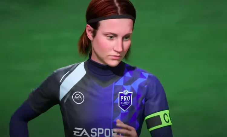 FIFA 22: Jogadora Lisa Kerr como personagem do jogo no modo Pro Club (GameRanx/Reprodução)