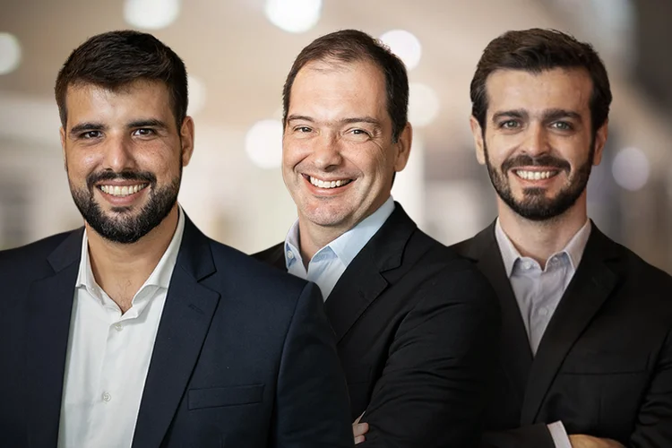 João Paulo Araújo, Raul Shalders Ulup e André Maselli, sócios da Jobin Investimentos: partnership e foco no one-stop-shop (Montagem de Júlio Gomes/CTI EXAME/Divulgação)