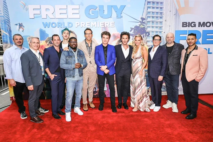 A equipe do filme "Free Guy" em apresentação em Nova York.
 (AFP/AFP)