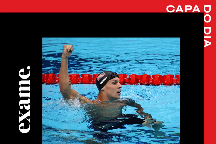 Caeleb Dressel, recordista olímpico no nado borboleta: startups podem ajudar no desempenho, prevenção de lesões e incentivo ao esporte e assim gerar novos recordistas (Maja Hitij/Getty Images)