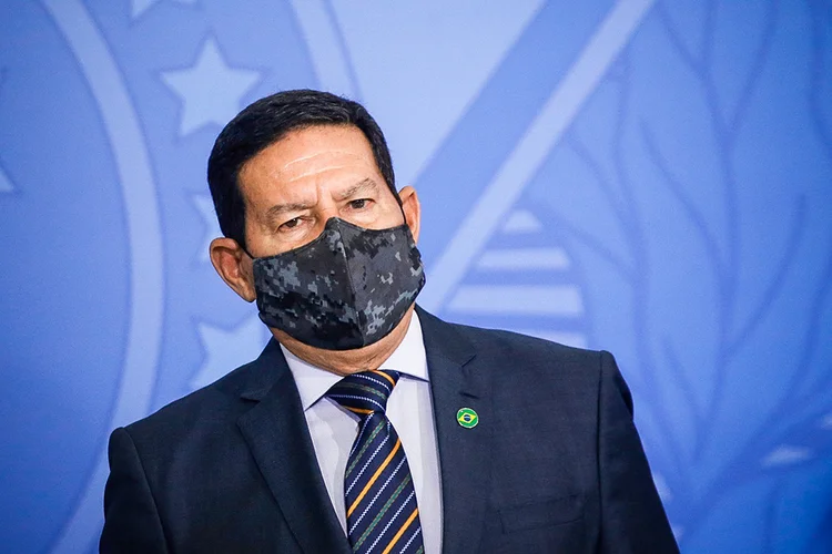 Vice-presidente Hamilton Mourão em cerimônia no Palácio do Planalto (Adriano Machado/Reuters)