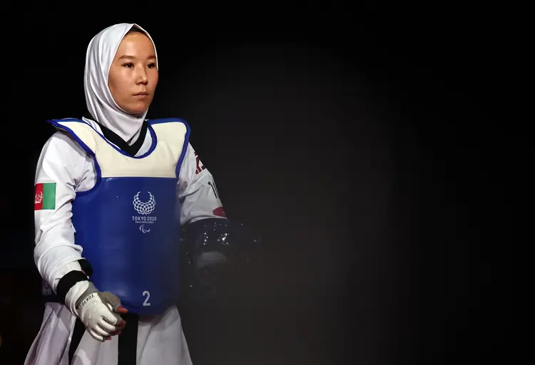 A atleta afegã Zakia Khudadadi. (Thomas Peter/Reuters)