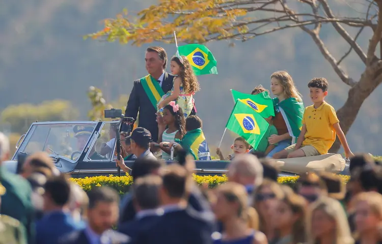 Bolsonaro em cerimônia pelo Dia da Independência, em Brasília (Adriano Machado/Reuters)