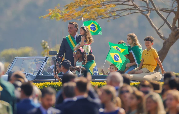 Bolsonaro em cerimônia pelo Dia da Independência, em Brasília (Adriano Machado/Reuters)