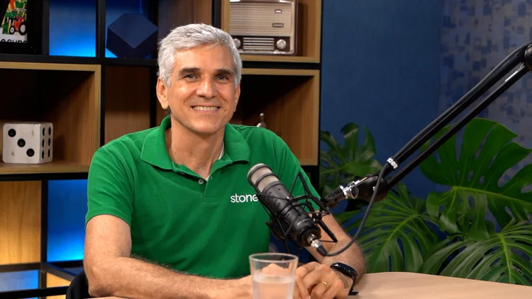 Augusto Lins, presidente e um dos fundadores da Stone, durante talk-show do EXAME IN (Reprodução/Exame)