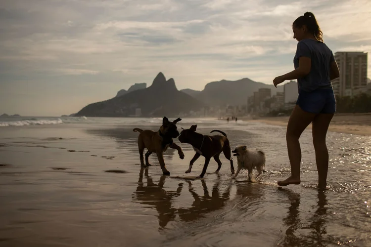 Primeiro quiosque com estrutura pet será inaugurado neste domingo no RJ (Bruna Prado / Correspondente/Getty Images)