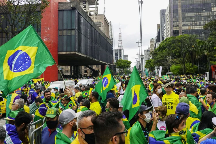 Manifestações de 7 setembro na Avenida Paulista, São Paulo. (PAULO LOPES/Getty Images)