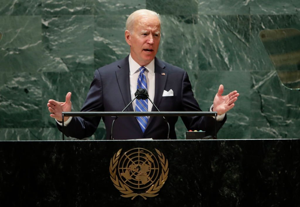 Biden, em discurso na ONU nesta terça-feira: "poder militar deve ser nosso último recurso" (Eduardo Munoz-Pool/Getty Images)