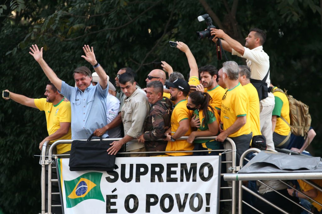 Bolsonaro na Avenida Paulista: presidente viajou a São Paulo na terça-feira, 7, e discursou a apoiadores (Alexandre Schneider/Getty Images)