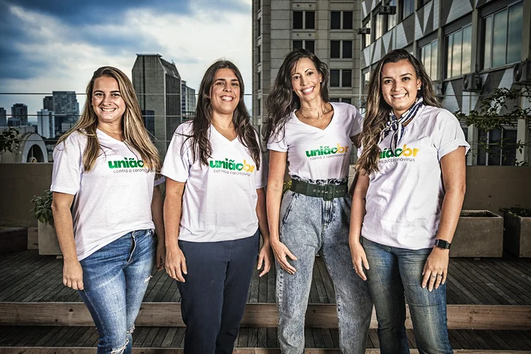 Marcella Balthar, Marcella Coelho, Tatiana Monteiro de Barros e Gabriella Marques, fundadoras do movimento União BR. (Guilherme Lemos/Divulgação)