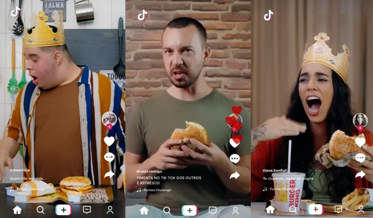 Burger King lança dois sanduíches apimentados (Burger King/ TikTok/Reprodução)