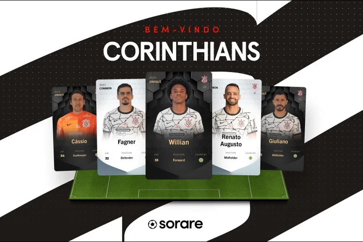 Corinthians terá cards colecionáveis em plataforma de NFTs de futebol (Sorare/Divulgação)