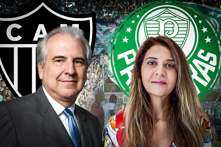 Rubens Menin e Leila Pereira: torcedores fanáticos que investiram milhões de reais em seus clubes de coração (Germano Lüders / reprodução Twitter/Exame)